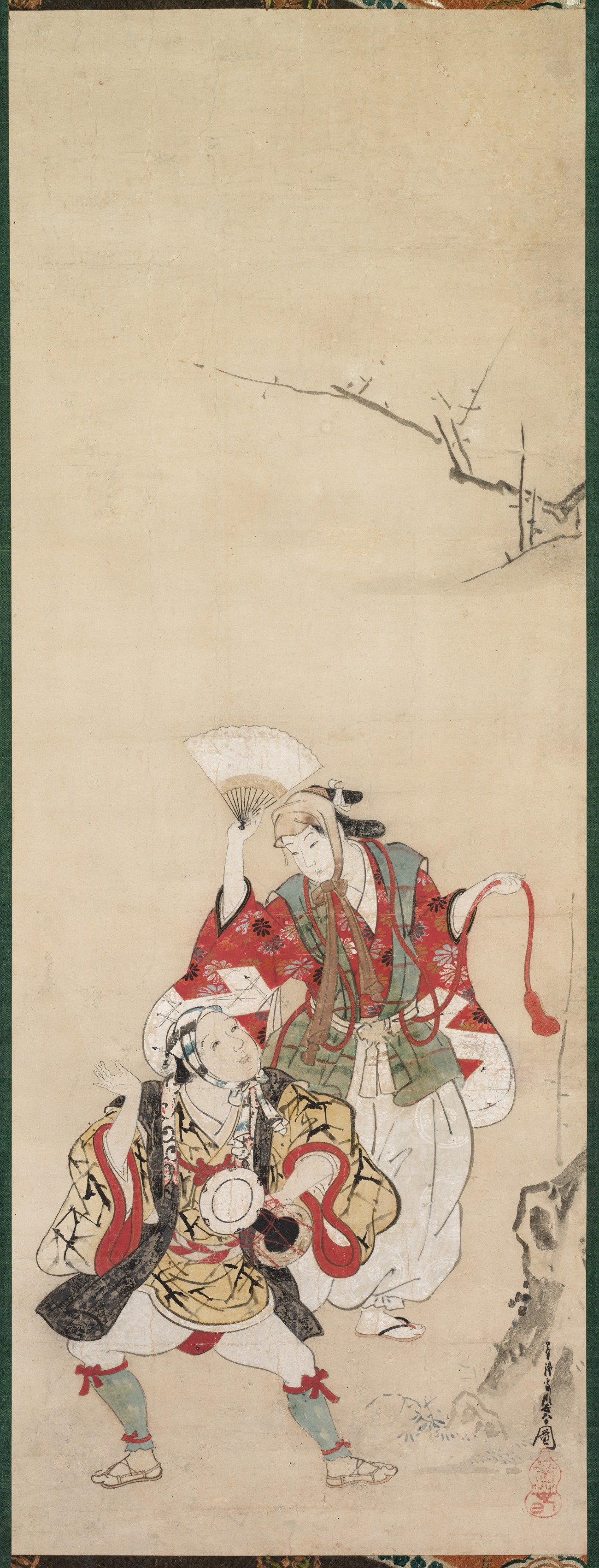 Miyagawa Chōshun, Spring Dancers (Manzai)