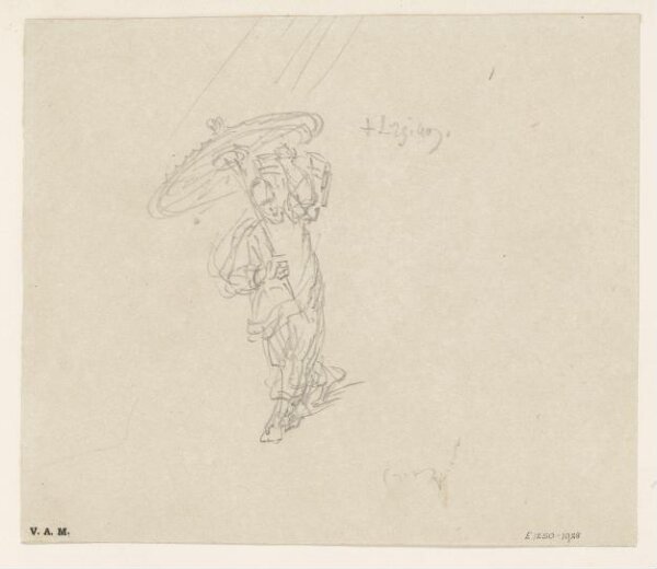 George Chinnery, A Chinese figure holding a parasol