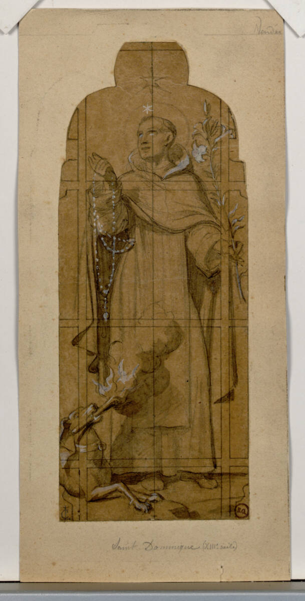 ClaudiusLavergne, Heiliger Dominikus (Entwurf für ein Glasfenster für die Kirche La Sagesse in Saint-Laurent-sur-Sèvre)