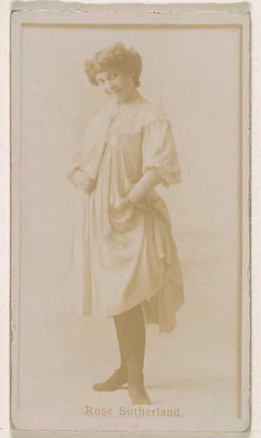 Kinney Brothers Tobacco Company, Miss Rose Sutherland, from the Actresses series (N245) issued by Kinney Brothers to promote Sweet Caporal Cigarettes