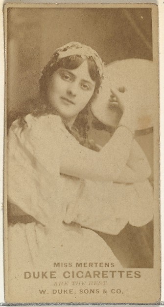 W. Duke, Sons & Co., Miss Mertens, from the Actors and Actresses series (N145-7) issued by Duke Sons & Co. to promote Duke Cigarettes