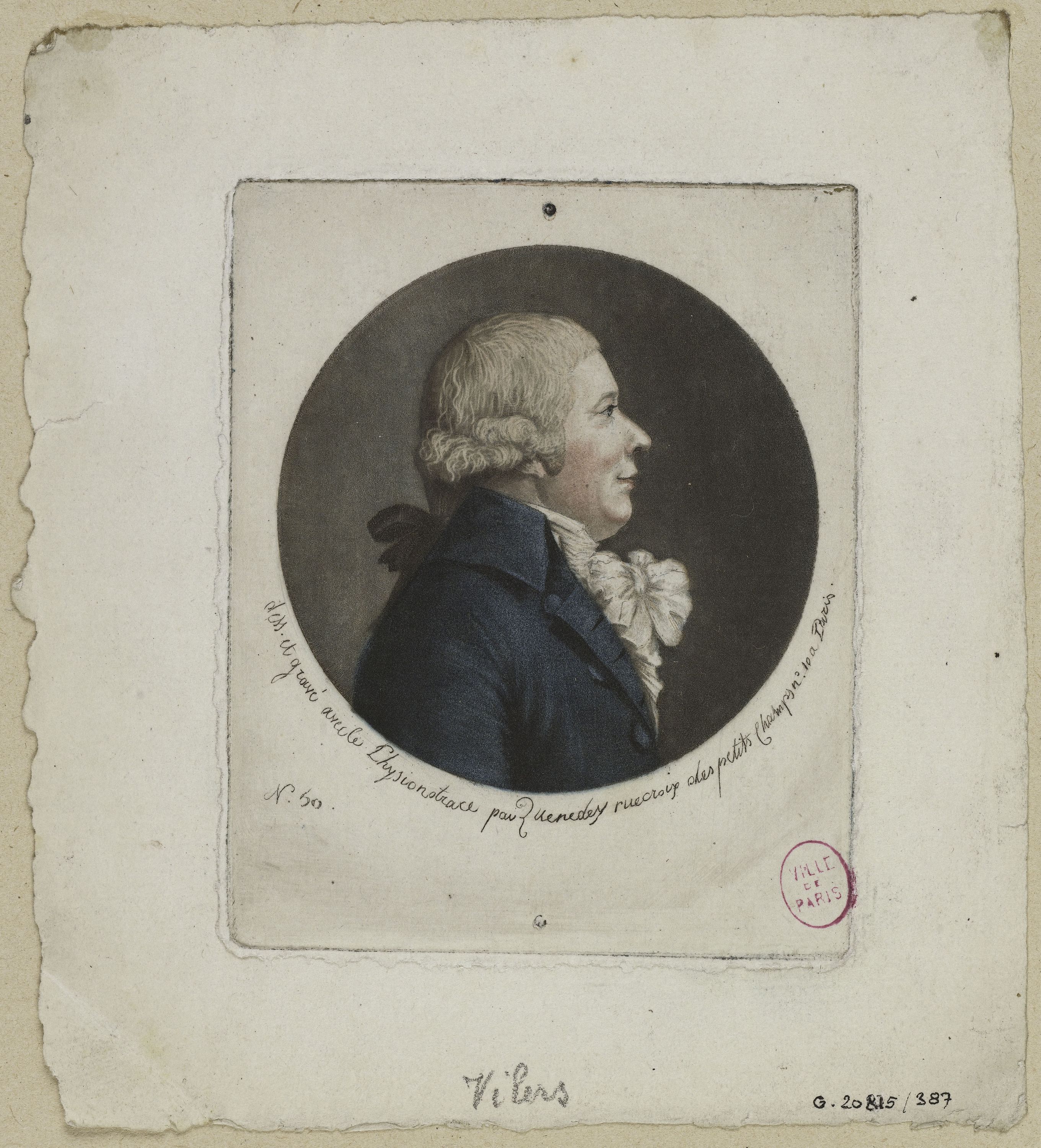 Edmé Quenedey, Portrait de Monsieur Vilers