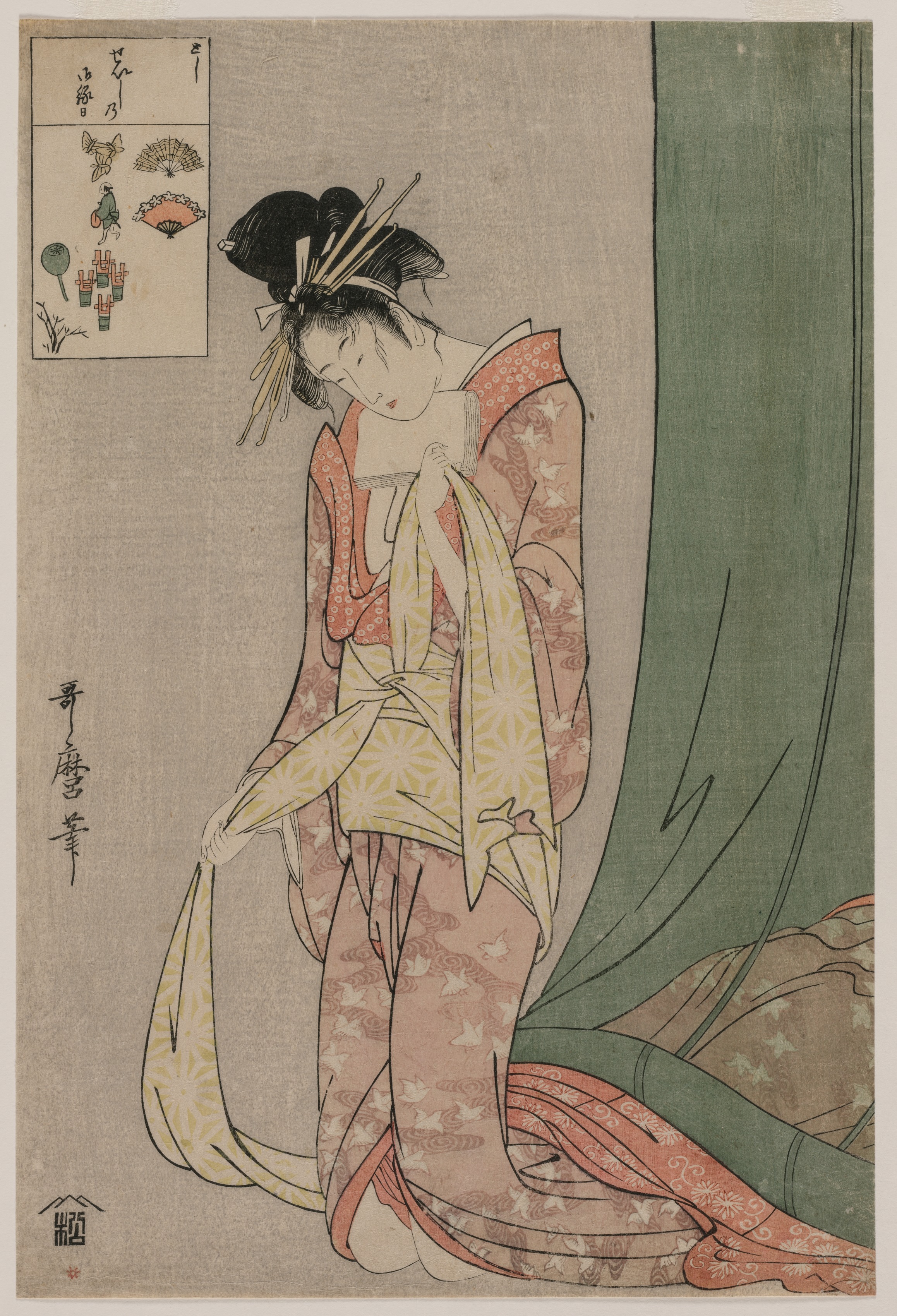 Kitagawa Utamaro, Hanaōgi of Ōgiya from the series Picture Puzzles