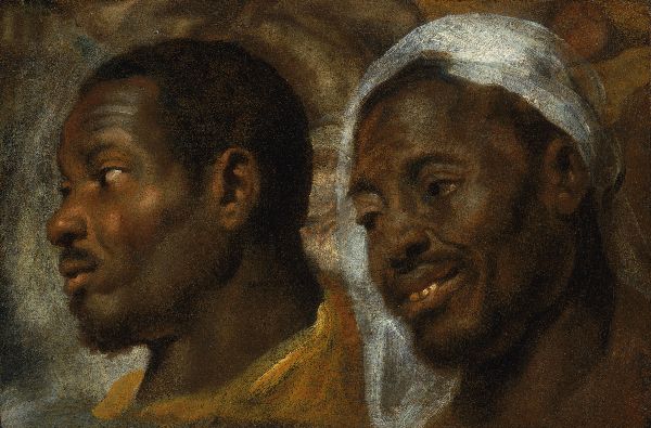 Jacob Jordaens I, Two Head Studies of an African Man
