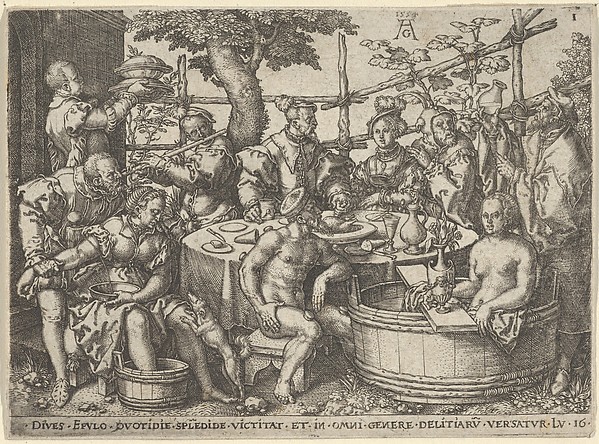 Heinrich Aldegrever, The Rich Man at His Table, from "The Parable of the Rich Man and Lazarus"