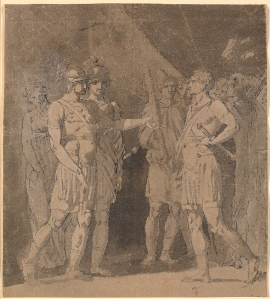 Nicolai Abildgaard, Scene fra Voltaires "Le triumvirat", muligvis 1.akt., 4.scene