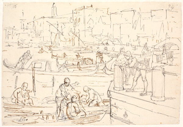 Wilhelm Marstrand, Scene ved rivaen i Venedig