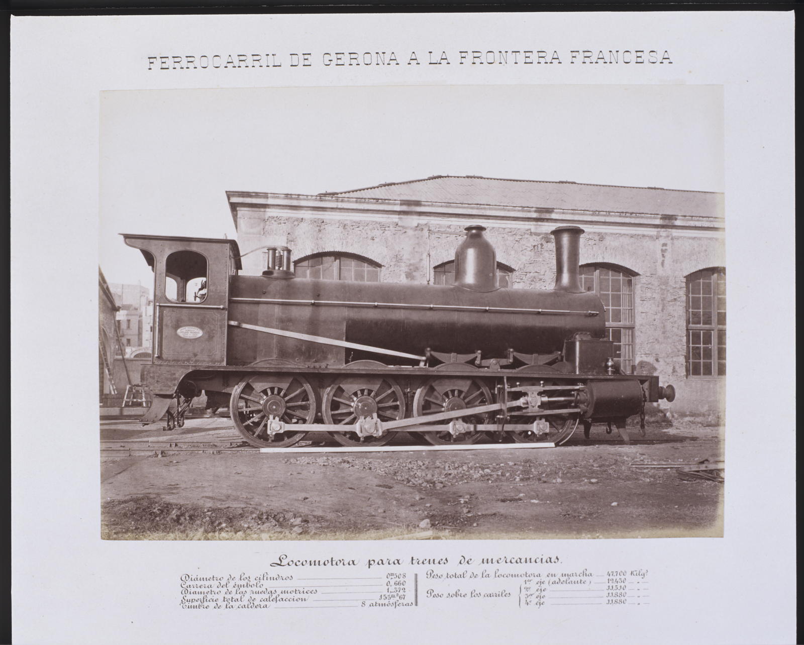 Desconegut, Railway from Gerona to the French Border. Locomotive for commercial braids