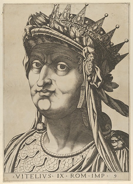 Anonymous, Plate 9: Aulus Vitellius with his head turned slightly to the left, from "The Twelve Caesars"