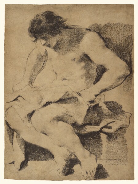 Guercino, Study of a Seated Young Man