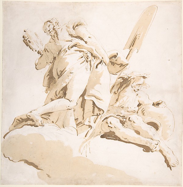 Giovanni Battista Tiepolo, Standing Figure of Prudence and a Seated River God