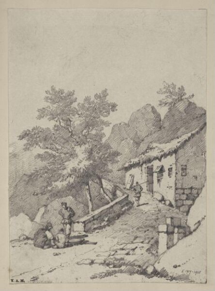 George Chinnery, Fiigures on a path leading to a rocky summit