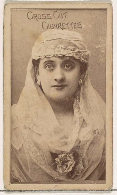 W. Duke, Sons & Co., Card Number 107, from the Actors and Actresses series (N145-1) issued by Duke Sons & Co. to promote Cross Cut Cigarettes