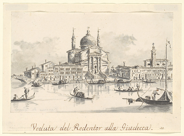 Giacomo Guardi, The Church of the Redentore from the Giudecca Canal