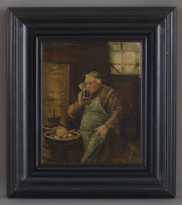 Eduard von Grützner, Brotzeit eines Mönches, 1. Hälfte 20. Jahrhundert