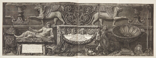 Giovanni Battista Piranesi, "Vasi, candelabri, cippi, sarcophagi ...", titelblad til serien første bind