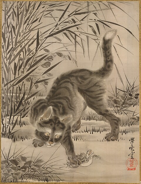 Kawanabe Kyōsai 河鍋暁斎, Cat Catching a Frog