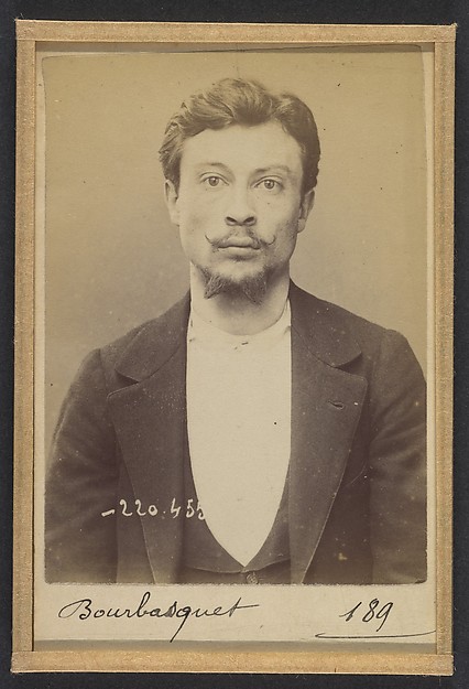 Alphonse Bertillon, Bourbasquet. François. 25 ans, né le 11/3/69 à St Avé (Morbihan). Garçon coiffeur. Anarchiste. 2/7/94.