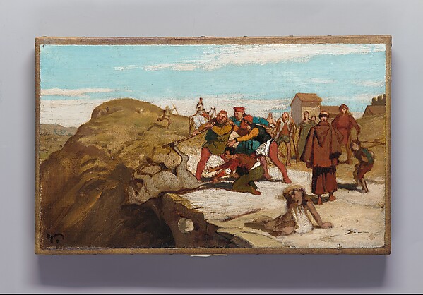 Elihu Vedder, The Fable of the Miller, His Son, and the Donkey No. 7