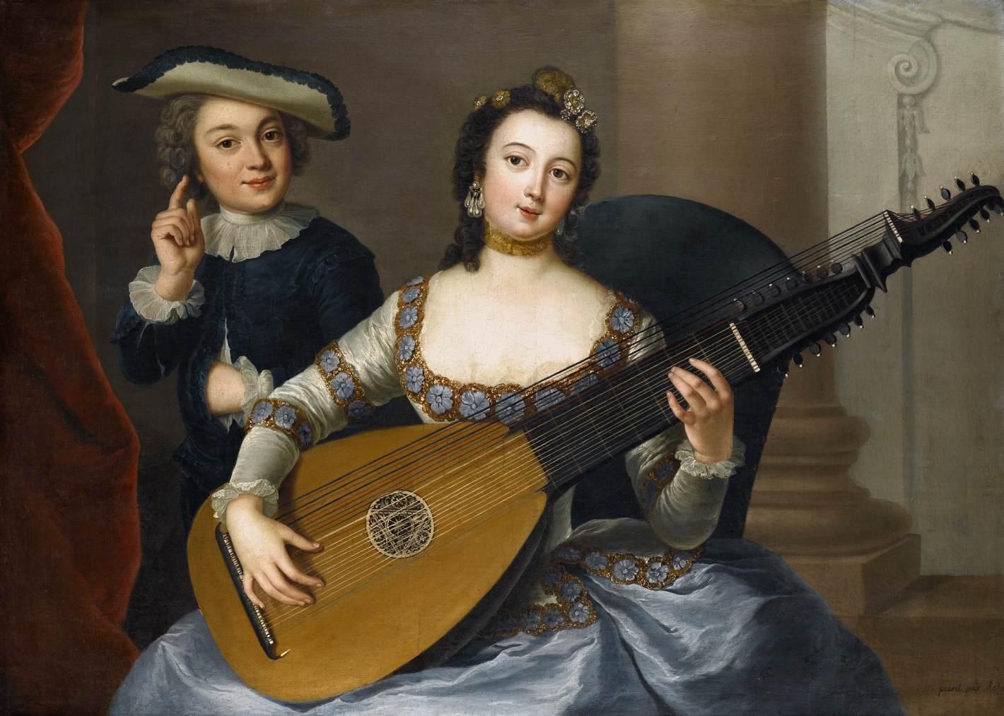 Anna Dorothea Therbusch, Woman Playing a Lute