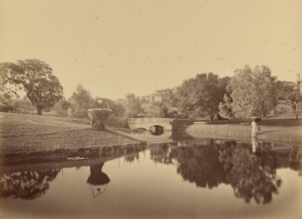 Carleton Watkins, [Pond and Bridge, Thurlow Lodge]