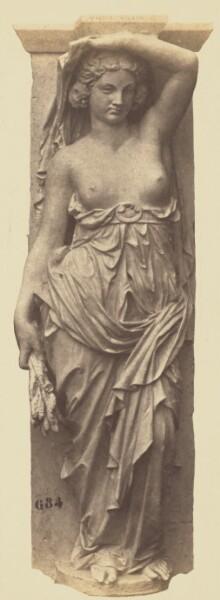 Édouard Baldus, [Caryatid by Victor Vilain, Decoration of the Louvre, Paris]