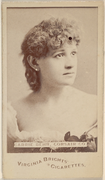 Allen & Ginter, Carrie Behr, Corsair Co., from the Actors and Actresses series (N45, Type 6) for Virginia Brights Cigarettes