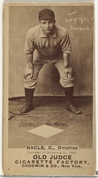 Goodwin & Company, Nagle, Catcher, Omaha Omahogs/ Lambs, from the Old Judge series (N172) for Old Judge Cigarettes