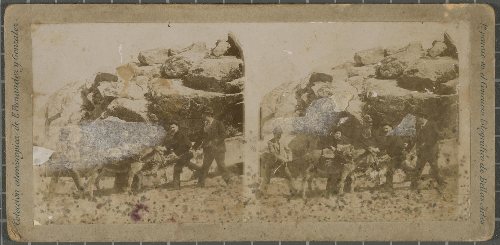 Desconegut, [men and donkey] Fernandez Gonzalez, E