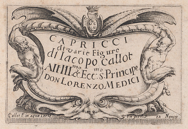 Jacques Callot, Frontispiece, from "Les Caprices" Series B, The Nancy Set