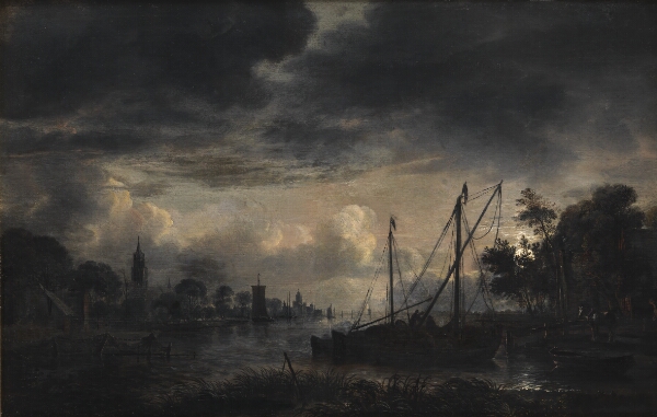 Aert van der Neer, Flodlandskab i måneskin
