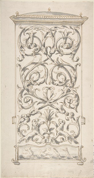 Anonymous, French, 18th century, Design for Back of a Sedan Chair