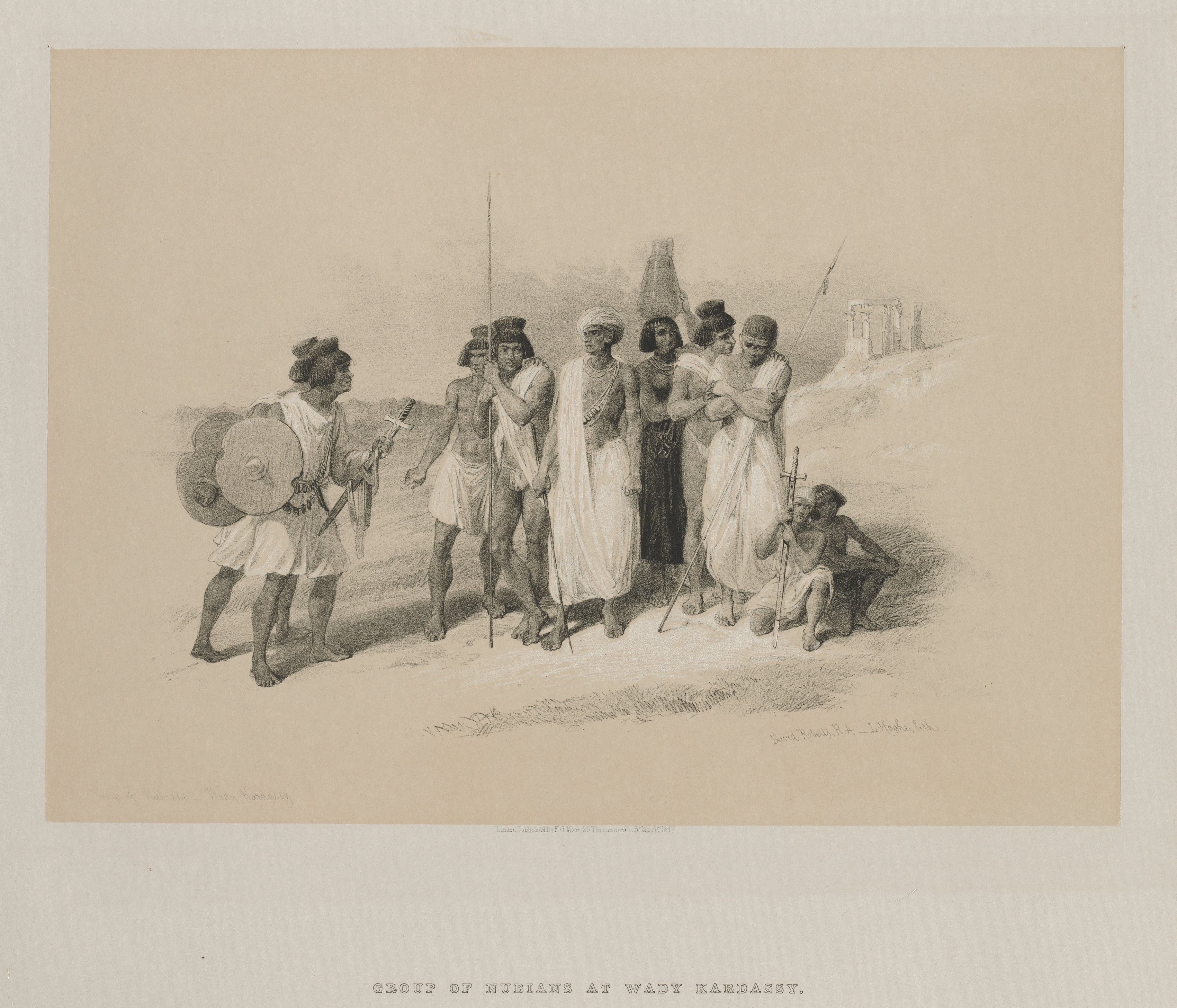 Louis Haghe, Egypt and Nubia, Volume II: Group of Nubians-Wady Kardasey