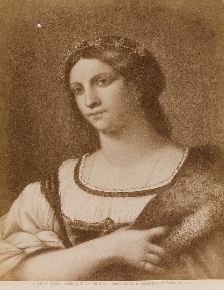 Giacomo Brogi, Firenze - Galleria Uffizi: Ritratto di donna detta la Fornarina, Raffaello Sanzio