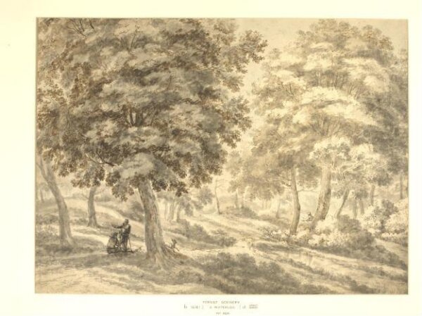 Unknown, Wooded Landscape with Travellers and a Dog