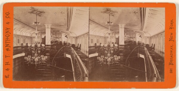 Edward and Henry T. Anthony & Co., Main Saloon of the Steamer "Bristol," looking aft.