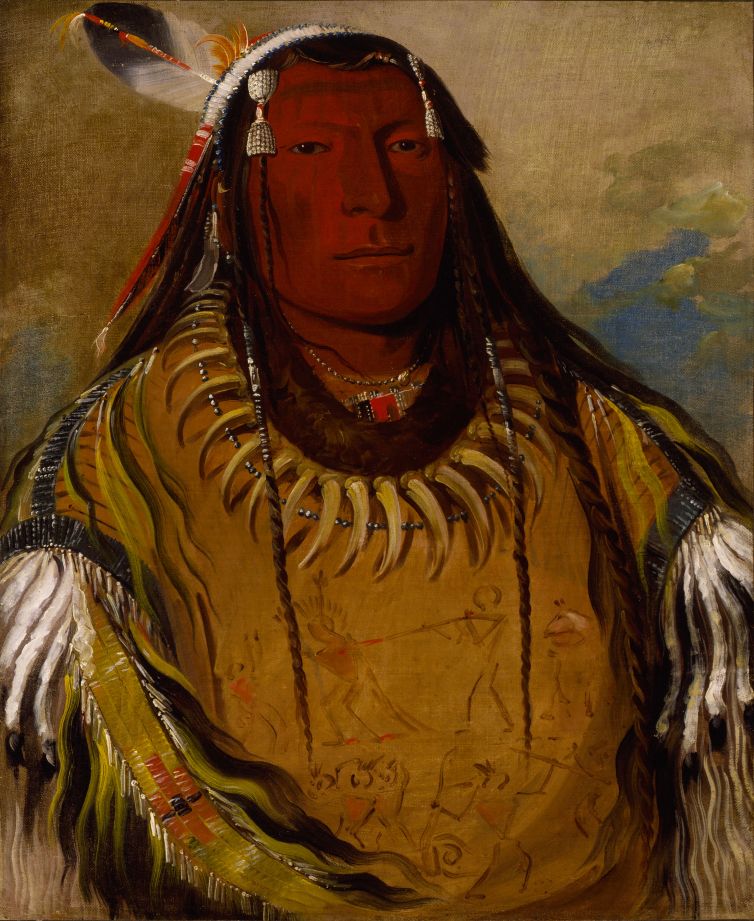 George Catlin, Pa-ris-ka-roó-pa, Two Crows, a Chief