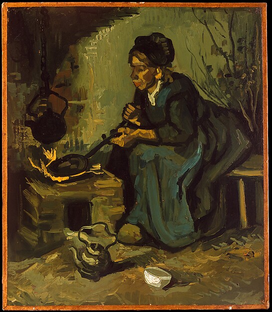 Vincent van Gogh, Peasant Woman Cooking by a Fireplace