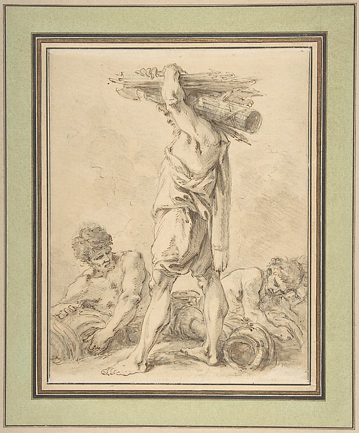 François Boucher, Standing Man Carrying Fasces and Arms