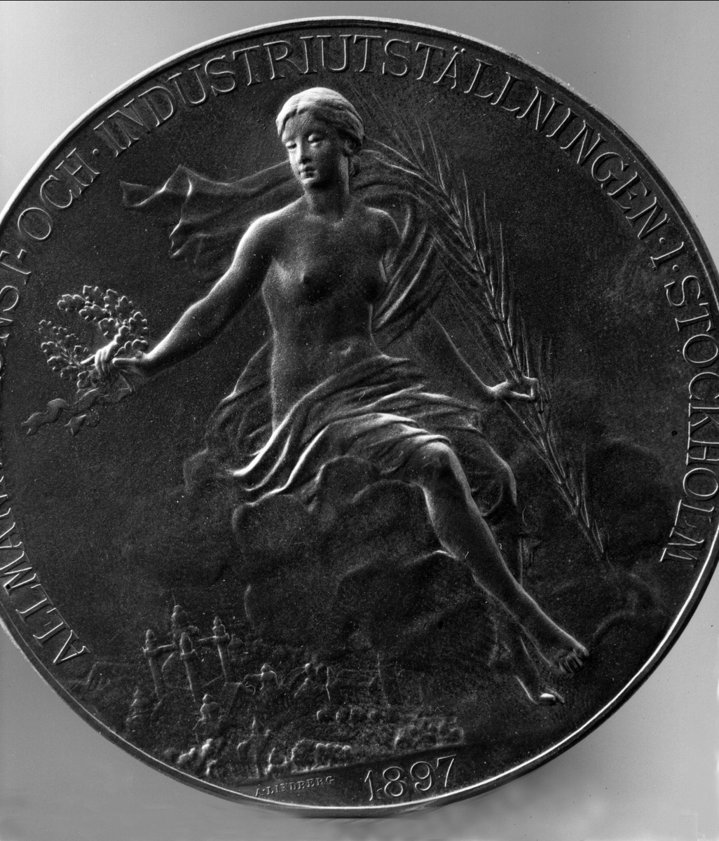 Gustav Borgen, Medalje fra industriutstillingen i Stockholm i 1897, forsiden(?)