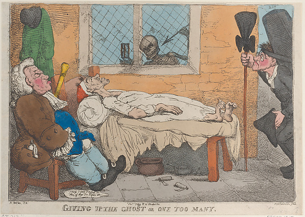 Thomas Rowlandson, Giving Up the Ghost or One Too Many