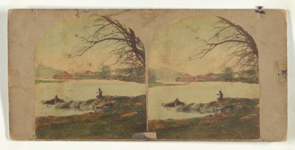 New York Stereoscopic Company, View on the Patapsco River. No. 2. Avelon Iron Works in the distance.