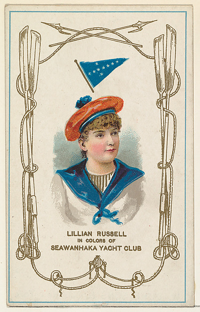 W. Duke, Sons & Co., Lillian Russell in Colors of Seawanhaka Yacht Club, from the Yacht Colors of the World series (N140) issued by Duke Sons & Co. to promote Honest Long Cut Tobacco