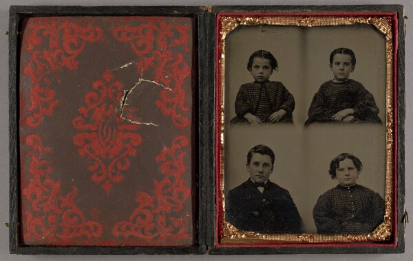 Unknown, [Individual portraits of four children on one plate]