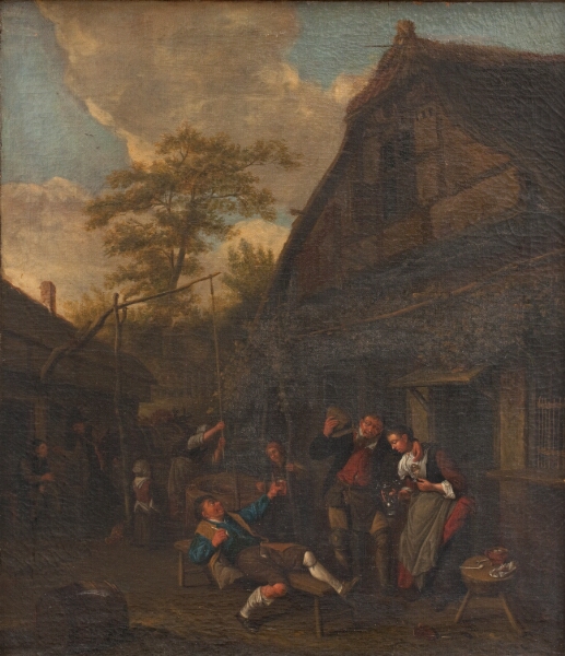 Cornelis Dusart, Bønder uden for en kro