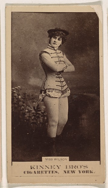 Kinney Brothers Tobacco Company, Miss Wilson, from the Actresses series (N245) issued by Kinney Brothers to promote Sweet Caporal Cigarettes