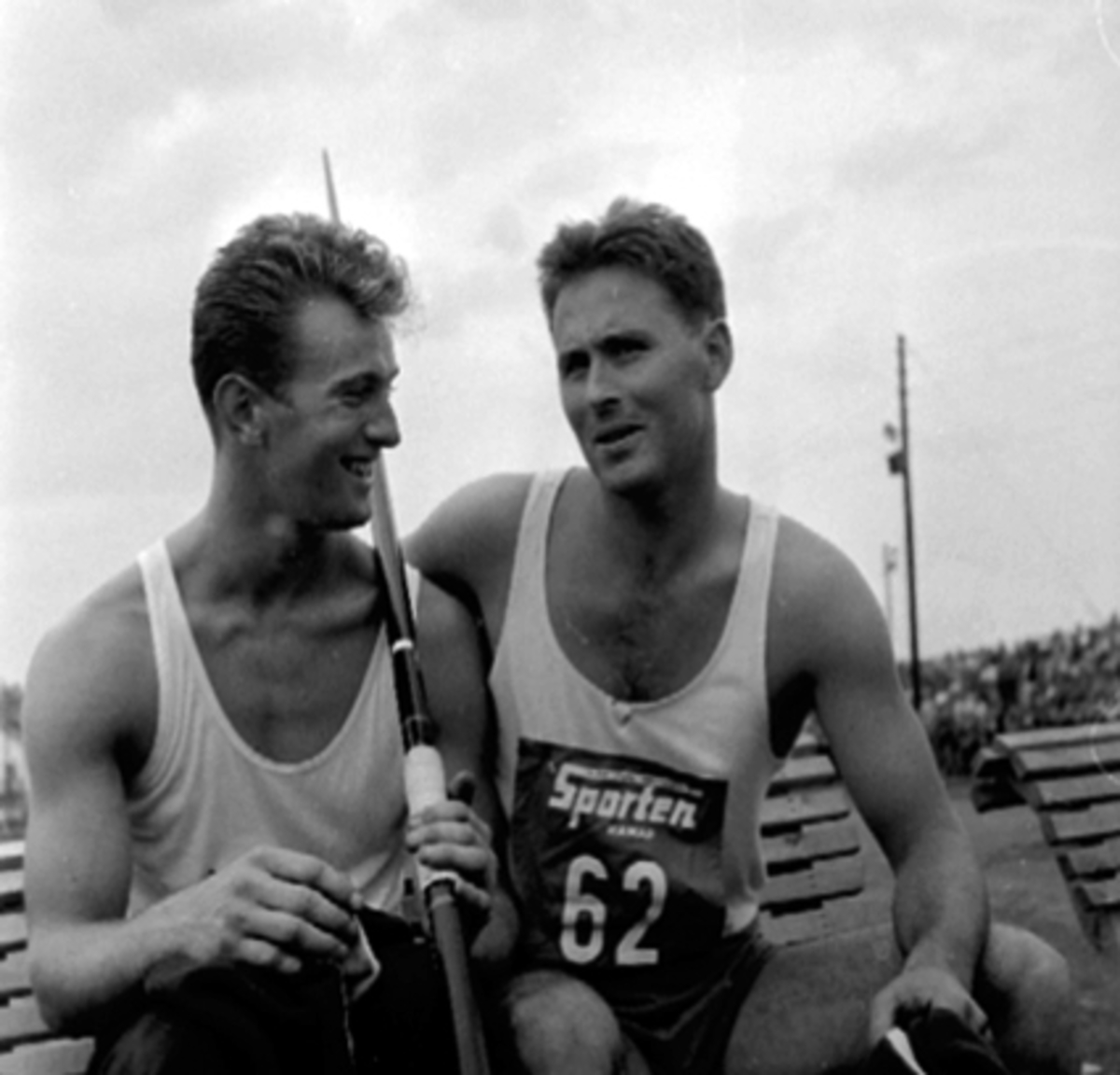 Anno Domkirkeodden, SPYDKASTERNE, WILLY RASMUSSEN, KONGSBERG OG EGIL DANIELSEN, HAMAR STADION, FRIIDRETT.