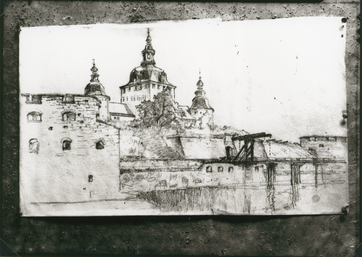 Walter Olson, Kalmar slott tecknat av Ivan Hoflund.