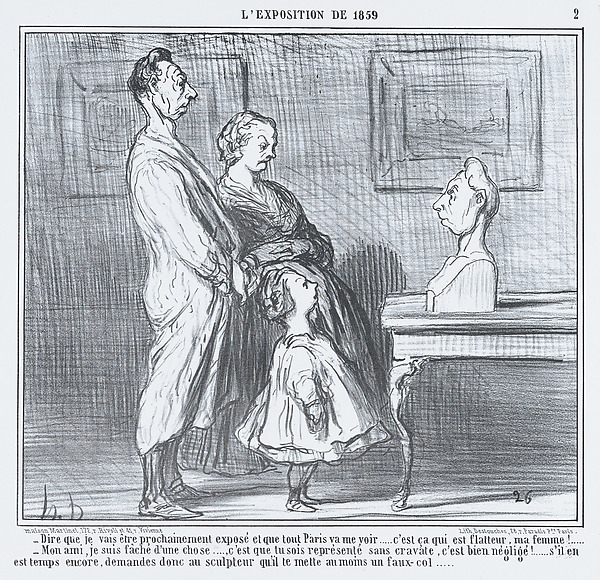 Honoré Daumier, Dire que je vais être prochainement exposé..., from L'Exposition de 1859, published in Le Charivari, April 5, 1859