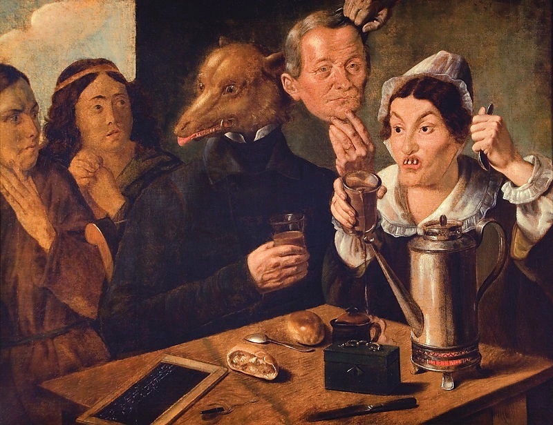Feliks Pęczarski, Satire on drunkenness – allegorical scene
